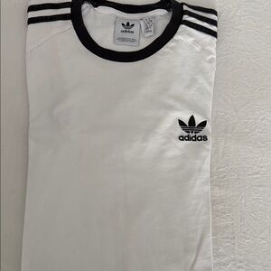 adidas White and Black Short Sleeve Tee